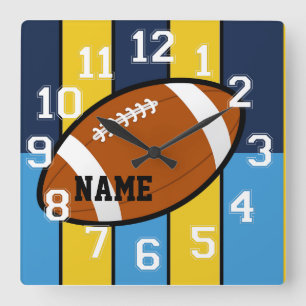 San Diego Colors Football Wall Clock Quadratische Wanduhr