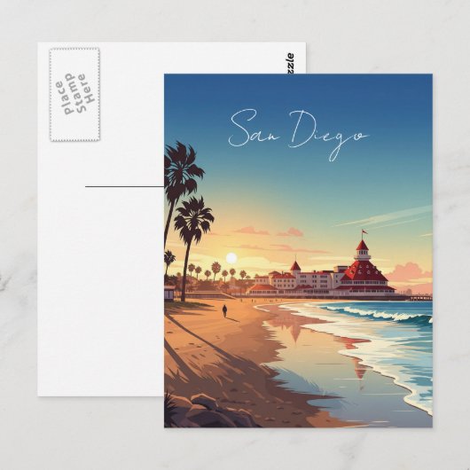 San Diego Coronado Postkarte (Vorne/Hinten)