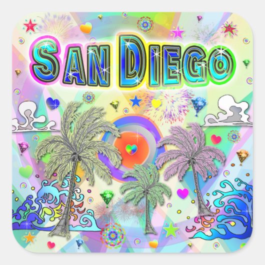 San Diego Deep Dream Sticker (Vorderseite)