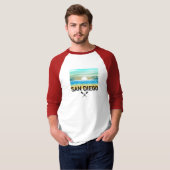 San Diego Design - Herren Basic 3/4 Sleeve Raglan T-Shirt (Vorne ganz)