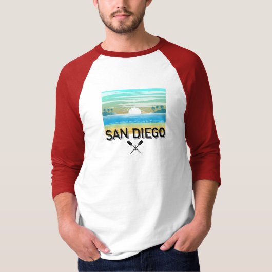 San Diego Design - Herren Basic 3/4 Sleeve Raglan T-Shirt (Vorderseite)