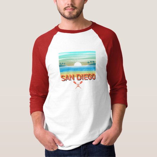 San Diego Design - Herren Basic 3/4 Sleeve Raglan  T-Shirt (Vorderseite)