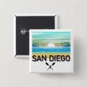 San Diego Design - Square Button (Vorne & Hinten)