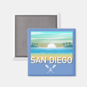 San Diego Design - Square Magnet (Vorderseite/Rückseite)