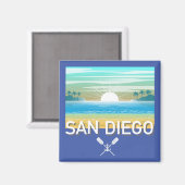San Diego Design - Square Magnet (Vorderseite/Rückseite)