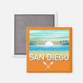 San Diego Design - Square Magnet (Vorderseite/Rückseite)