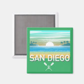 San Diego Design - Square Magnet (Vorderseite/Rückseite)