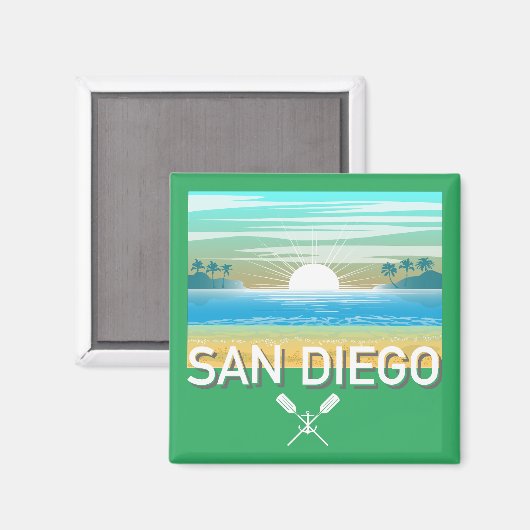 San Diego Design - Square Magnet (Vorderseite/Rückseite)