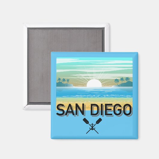 San Diego Design - Square Magnet (Vorderseite/Rückseite)