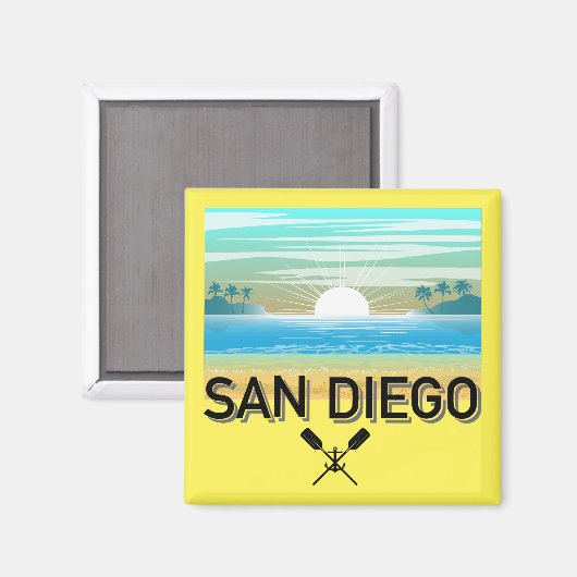 San Diego Design - Square Magnet (Vorderseite/Rückseite)