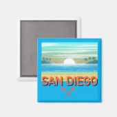San Diego Design - Square Magnet (Vorderseite/Rückseite)