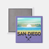San Diego Design - Square Magnet (Vorderseite/Rückseite)