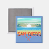 San Diego Design - Square Magnet (Vorderseite/Rückseite)