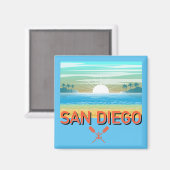San Diego Design - Square Magnet (Vorderseite/Rückseite)