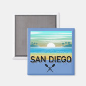 San Diego Design - Square Magnet (Vorderseite/Rückseite)