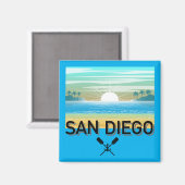 San Diego Design - Square Magnet (Vorderseite/Rückseite)