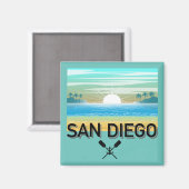 San Diego Design - Square Magnet (Vorderseite/Rückseite)
