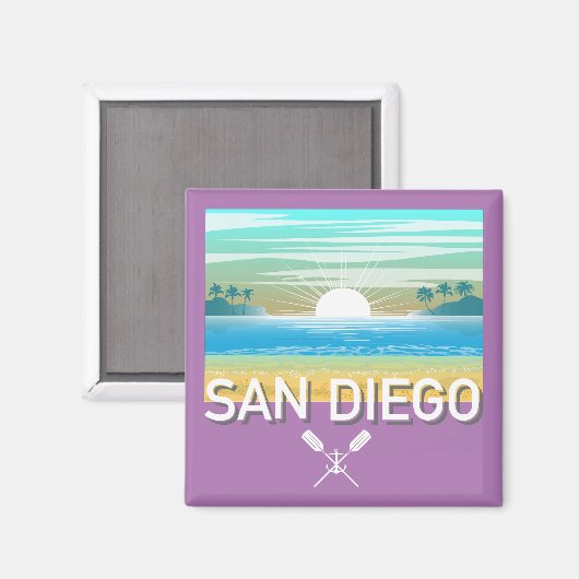 San Diego Design - Square Magnet (Vorderseite/Rückseite)