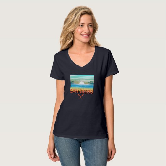 San Diego Design - Women's Basic V-Neck T - Shirt (Vorderseite Vollansicht)
