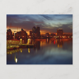 San Diego Docks Night Postkarte
