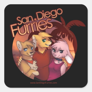 San Diego Furries Quadratischer Aufkleber