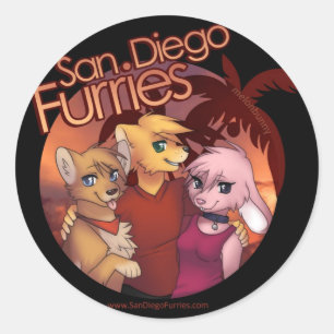 San Diego Furries Runder Aufkleber