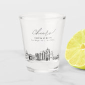 San Diego Gastgeschenk Hochzeit Personalisiert Che Schnapsglas (Vorderseite)