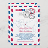 San Diego & Germany Heart Wedding Einladung (Vorne/Hinten)