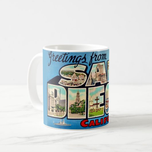 San Diego Gruß Postkarten Tasse (Vorderseite Links)