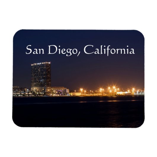 San Diego Hafen nachts Magnet (Horizontal)