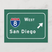 San Diego I-8 West Exit Interstate California Ca Postkarte (Vorderseite)