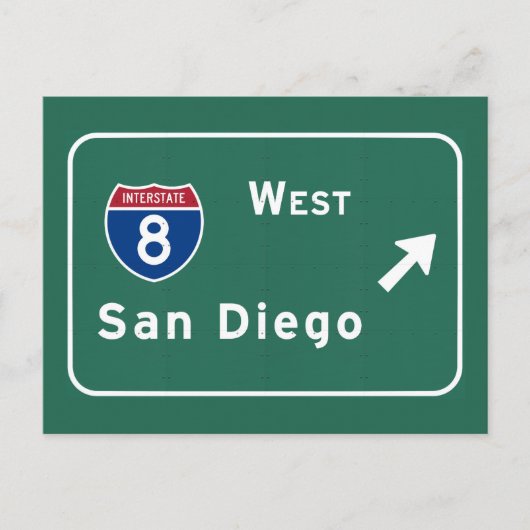 San Diego I-8 West Exit Interstate California Ca Postkarte (Vorderseite)