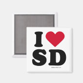 SAN DIEGO - "I LIEBE SD" "I LIEBE SAN DIEGO" MAGNET (Vorderseite/Rückseite)