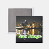 San Diego in der Nacht Magnet (Vorderseite/Rückseite)