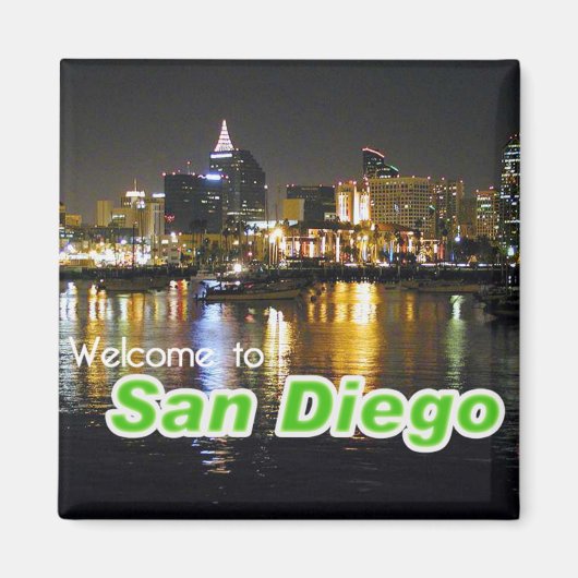 San Diego in der Nacht Magnet (Vorne)