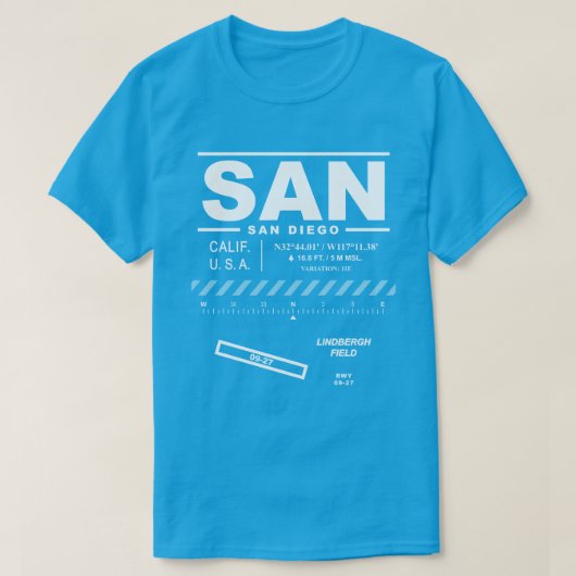 San Diego International Airport SAN T - Shirt (Design vorne)