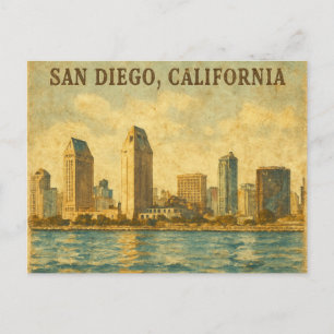San Diego Kalifornien alte Skyline Postkarte