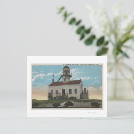 San Diego, Kalifornien - Altspanischer Leuchtturm Postkarte (Stehend Vorderseite)