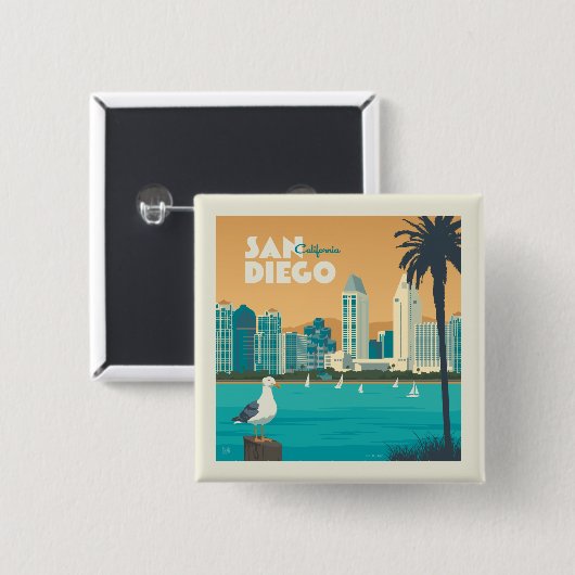 San Diego, Kalifornien Button (Vorne & Hinten)