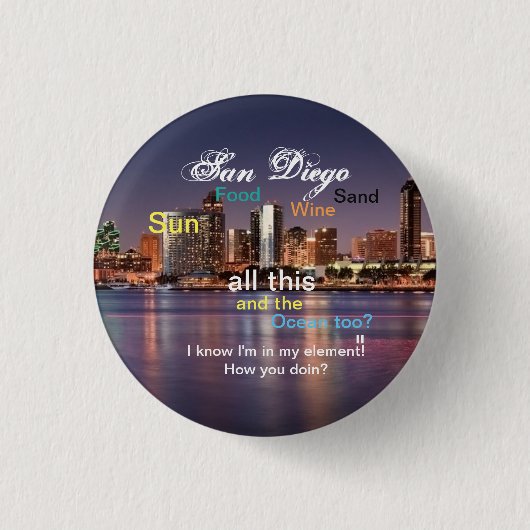 San Diego, Kalifornien Button (Vorderseite)