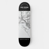 San Diego, Kalifornien City Map Skateboard (Vorderseite)