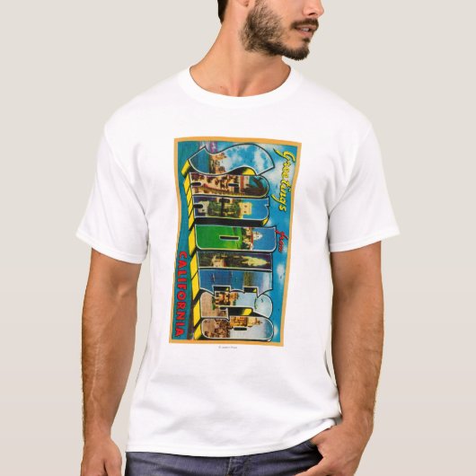 San Diego, Kalifornien - große Buchstabe-Szenen T-Shirt (Vorderseite)