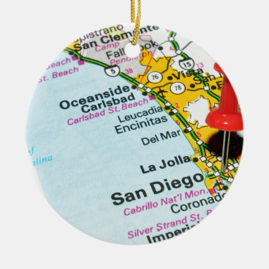 San Diego, Kalifornien Keramik Ornament (Vorne)