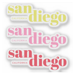 San Diego Kalifornien moderne Typografie Aufkleber