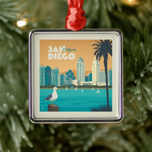 San Diego, Kalifornien Ornament Aus Metall (Baum)