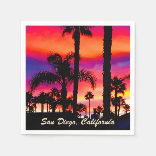 San Diego, Kalifornien | Papiertaschentuch Serviette (Vorderseite)