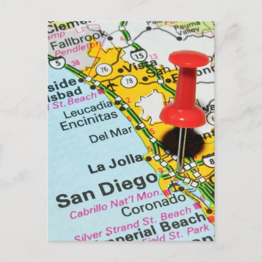 San Diego, Kalifornien Postkarte (Vorderseite)