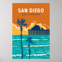 San Diego Kalifornien Reise Kunst Vintage