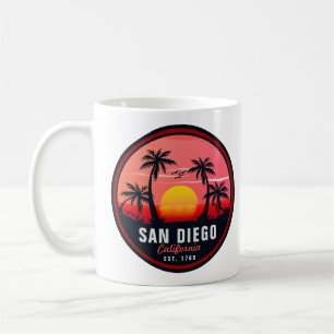 San Diego Kalifornien Retro Sonnenuntergang Souven Kaffeetasse