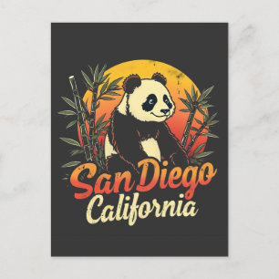 San Diego Kalifornien Retro Sonnenuntergang Vintag Ankündigungspostkarte